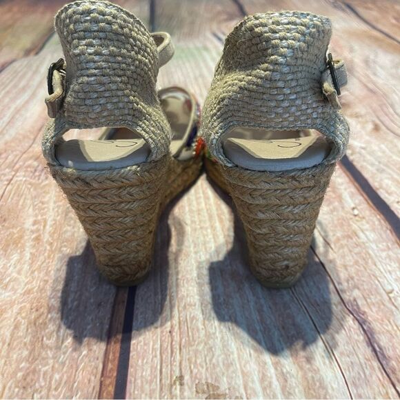 Gaimo sandals Size38 wedge heel embroidered hippie boho style Preowned - Picture 3 of 11